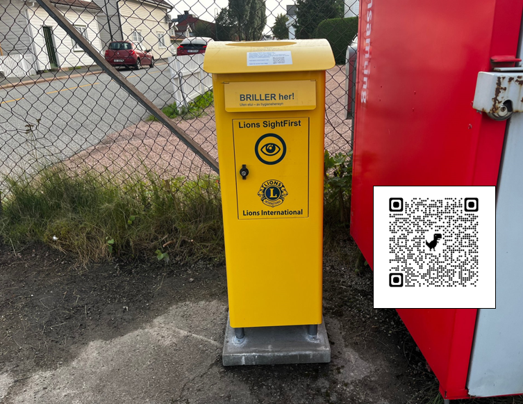 Den gule brilleinnsamlings-postkassen